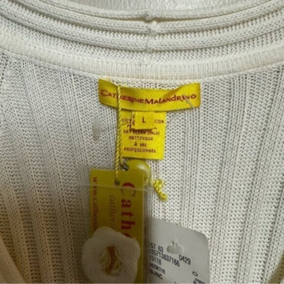 NWT Catherine Malandrino | Ivory Wide Rib Maxi Sweater Dress Size Large - Picture 11 of 11